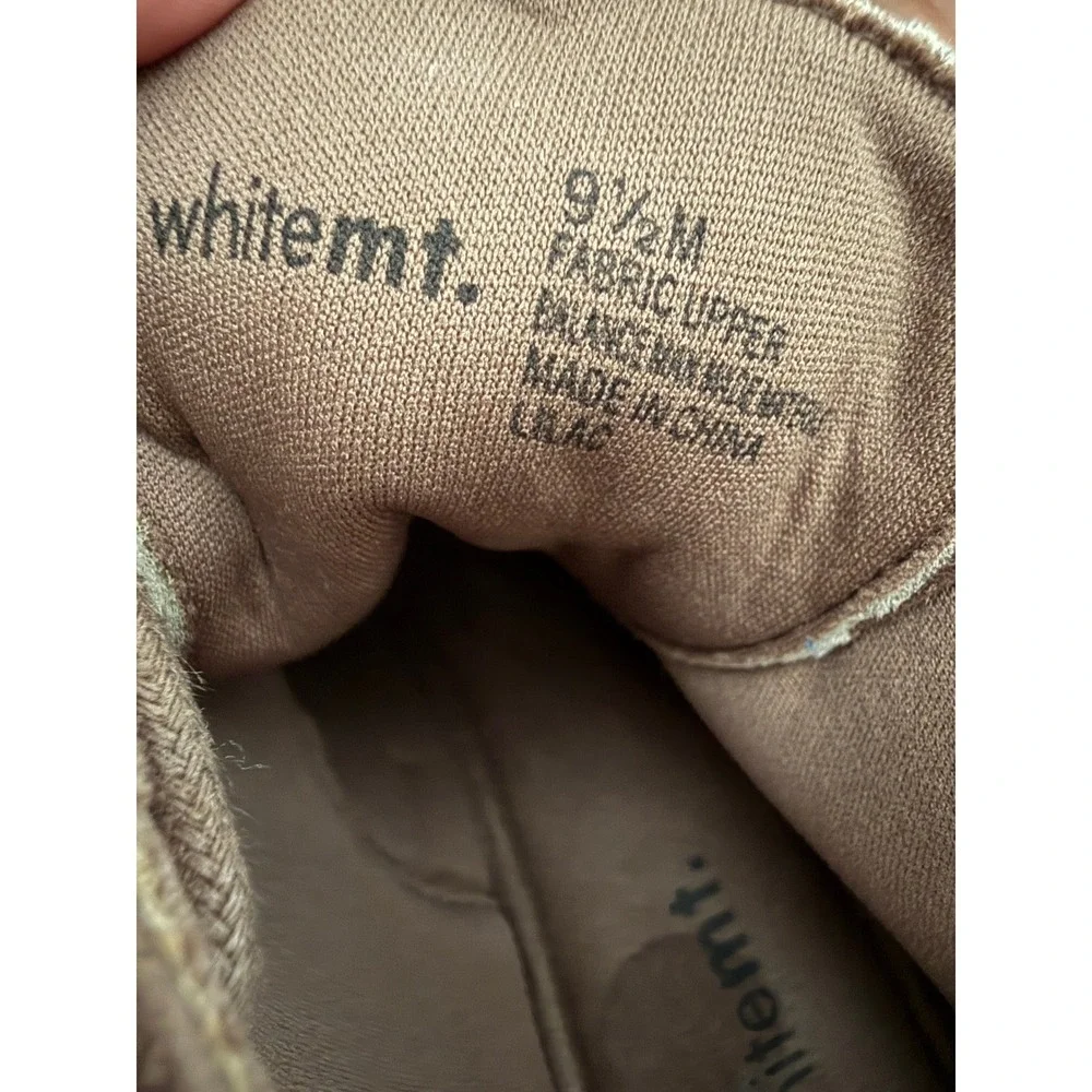 whitemt Taupe Suede‎ Wedge Ankle Boots Women's Size 9.5 M Knit Collar Lace Up